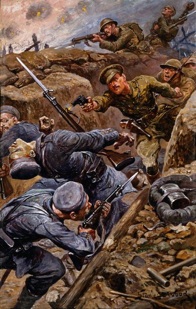 Captain Reginald James Young winning the Military Cross at the Battle of the Somme by Stanley L. Wood